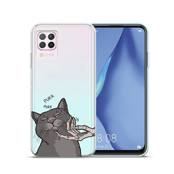 Desene animate drăguț Craniu de Pisica Silicon Cazul în care Telefonul Pentru Huawei P30Lite P20Lite P10 P20 P30 P40 Lite E Pro Y5 Y9 Moale TPU Capac transparent