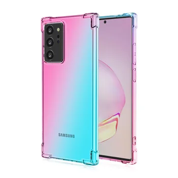 De lux pline de culoare Transparent Gradient de Cazuri de Telefon Pentru Samsung Galaxy Z Flip3 5G Nota 20 10 Ultra Plus 8 9 M22 F22 A03s A22 5G M32