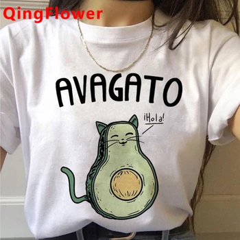 Kawaii Desene animate Avocado cu Maneci Scurte T-shirt Femei Casual Avocado Grafic Topuri Femei Tee Vara Femei tricouri Topuri