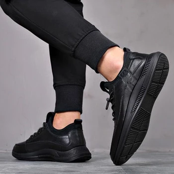 YEINSHAARS Lift Pantofi pentru Barbati Casual din Piele PU Adidasi Negru Pantofi de Designer Zapatos Elevadores Lofer Pantofi Om Crescut