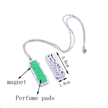 Mai multe de design din Oțel Inoxidabil dreptunghi Aromoterapie medalioane Parfum Ulei Esențial Difuzor Pandantiv Colier moda Bijuterii