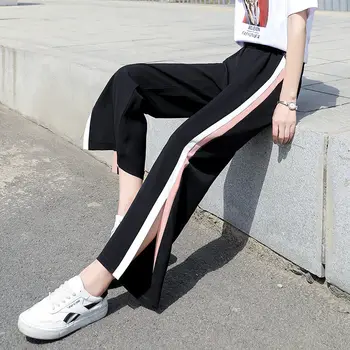 Pantaloni Casual Femei Simple, Largi Picior de Lungime Completă de Design Stil coreean Streetwear Ins Confortabil Elevii Moda All-meci mai Noi Unisex
