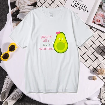 Tricou femei Harajuku Avocado Vegan tricou femei Drăguț 90 Tricou de Vara Kawaii Grunge Sus Teuri de sex Feminin Ullzang Funny T-shirt 0