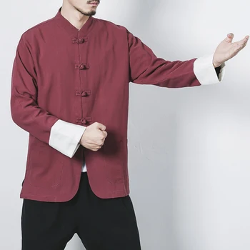 Costum Tradițional Chinezesc Kung Fu, Tai Chi Sacou Stil Etnic Vrac Plus Dimensiune Tang Costum Bărbați Îmbrăcăminte 2022 Strat De Top De Sex Masculin 0
