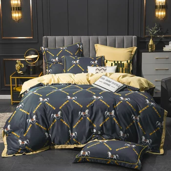 Lenjerie de pat Satin lenjerie de pat royal Tencel set de lenjerie de pat din bumbac de calitate superioară
