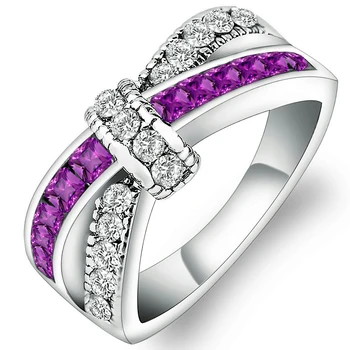 Rafinat, Fermecător Inele Pentru Femei De Lux Sex Feminin Violet Cristal Ring Bijuterii Doamnelor Nunta Îndrăgostiților Cadouri