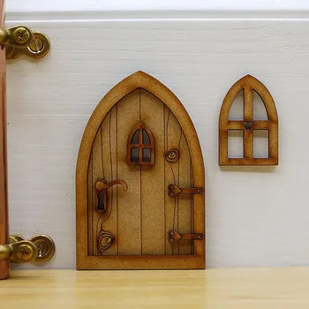 Cadou Papusa Casa Decor De Epocă Din Lemn De Ornament Din Lemn Meșteșug Micro Peisaj Grădină Casă De Păpuși În Miniatură Fairy Elf Usa