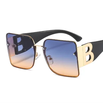 2021 Nou de Lux de Designer de Epocă Pătrat ochelari de Soare Pentru Femei Barbati Cu B de Lux Supradimensionate Cadru de Umbrire UV400 Ochelari de Soare Ins Ochi