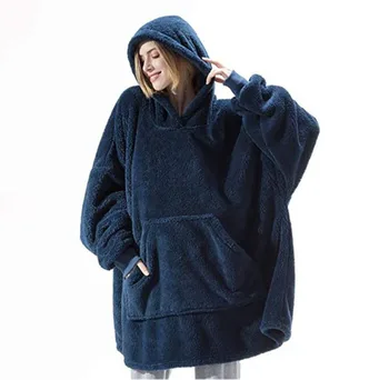 HMSU Pătură Cu Mâneci Femeile Supradimensionate Hanorac Fleece Hoodie Cald Tricoul TV Gigant Pătură Femei Hoody Halat Casaco Feminino