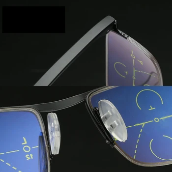 Multifocală Progresivă Ochelari de Citit Bărbați Femei Albastra Anti-UV pentru a Proteja Eyesglasses Jumătate Cadru de Reglare Automată Ochelari