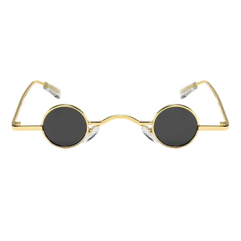 Vara NEW Retro Mini-ochelari de Soare Rotund Bărbați Femei Cadru Metalic Auriu Negru Rosu Mic, Rotund, Încadrat ochelari de Soare ochi de îngrijire Accesorii