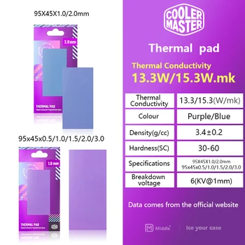 Cooler Master Diamant de Răcire Silicon Pad Termic 15.3 W/MK Solid state Drive de Apă de Răcire Cooling Pad Potrivit pentru CPU/GPU SSD