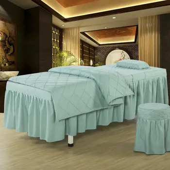 Noua moda de Lux Frumos Salon de Frumusețe Seturi de lenjerie de Pat de Masaj Spa Utilizarea Coral Catifea Plapuma Pat Fusta Quilt îngroșa Foaie