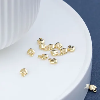 Placare în vid aur alamă mini Inimile plutitoare drăguț pandantiv mic farmece pentru a face bijuterii accesorii 5,5 mm 20buc
