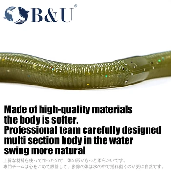 B&U worm Moale Atrage 10cm 2.9 g 8pcs/sac de Pescuit Artificiale Silicon Bass, Stiuca Minnow Swimbait Jigging Momeli din Plastic