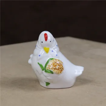 Drăguț Portelan Puiet Tipa Figurina Ceramica Cocoș Miniatură de Găină carne de Pui Statuia Familie Decor Artă și Meșteșug Ornament Accesorii