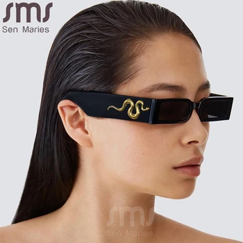 Steampunk Dreptunghi ochelari de Soare Vintage Mic Pătrat Ochelari de Soare Femei Punk Nuante Animal Totem UV400 Ochelari de Conducere