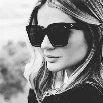 Moda femei supradimensionat ochelari de soare barbati nit decor 2018 retro de lux de brand designer de mens big cadru ochi ochelari de soare femei