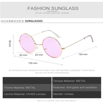 2020 NOU Brand de Moda de Design Circular Cadru Metalic Ocean de Film de Bărbați ochelari de Soare Confortabil Clar Femei ochelari de Soare uv400
