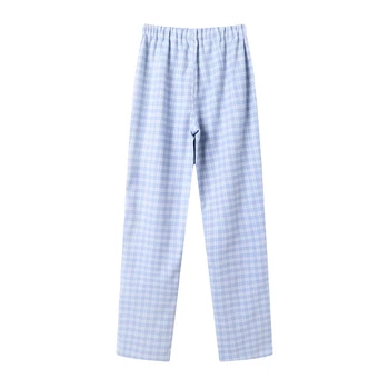 Fete Slim Anglia Stil Vintage Pantaloni 2021 Primăvară-toamnă Doamne de Birou Talie Mare Casual Femei Albastru Carouri pantaloni