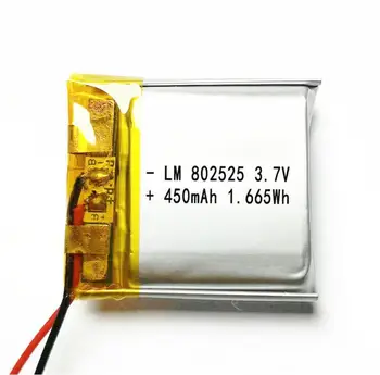2/5/10buc 3.7 V 450mah 802525 Litiu ion Polimer Baterie 2.0 mm Conector JST