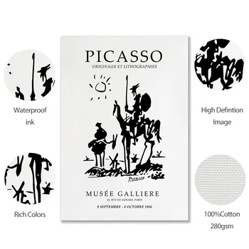 Picasso Alb Negru Poster Minimalist Panza Pictura Nordică Artei Abstracte Moderne De Imprimare Poza Perete Pentru Camera De Zi Decor Acasă