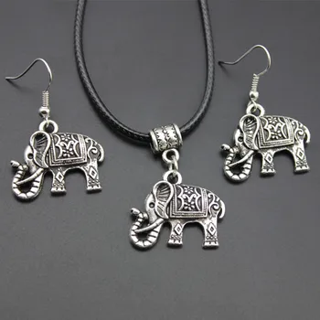 New Sosire Margele Set De Bijuterii De Moda De Top De Vânzare Elefant Mic Aliaj Colier Cercei Din Două Materiale De Mediu
