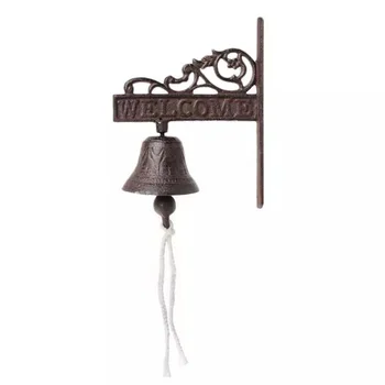 Ușă De Metal Bell Decor Gradina Pridvor Decor Decor De Perete Clopote Cu Cordoane Lungi Clopoțelul De Epocă Fonta Montat Pe Perete Rece