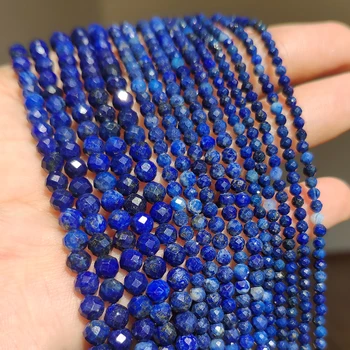 Natural Lapis Lazuli Șirag de mărgele Albastre Fatetate de Piatra vs Liber DIY Margele pentru Bijuterii Handmade-Bratara 15inch 2/3/4mm