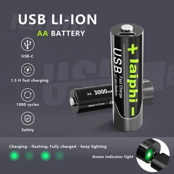 AAA 1110mwh reîncărcabilă litiu-ion baterie 1.5 V AA 2000mah baterie USB de încărcare rapidă a bateriei litiu-ion