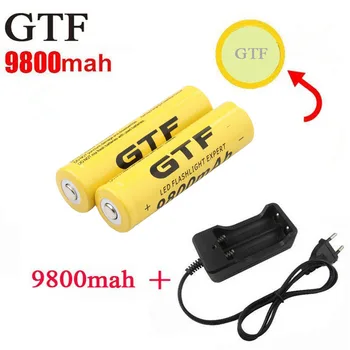 GTF 18650 Baterie 9800mAh 3.7 V Li-ion Acumulatori Pentru Lanterna + UE/SUA Baterie Li-ion Incarcator acumulator acumulator