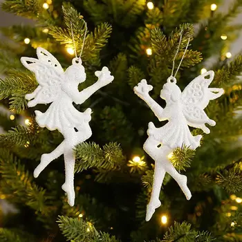Înger Alb Decorare Pom De Crăciun Drăguț Desen Animat Pom De Crăciun Ornamente De Vacanță Pandantive Pentru Acasă De Crăciun, Petrecere De Carnaval