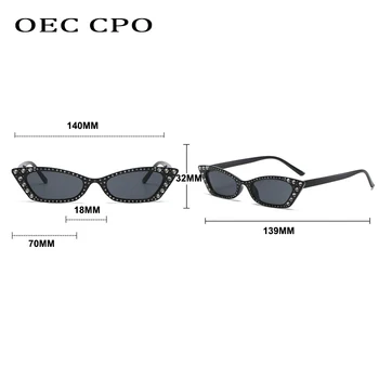 OEC CPO Mic ochi de Pisica ochelari de Soare pentru Femei Brand de Moda Designer de Diamant ochelari de soare Femei Stras Ochelari de Soare Femei UV400 O1194