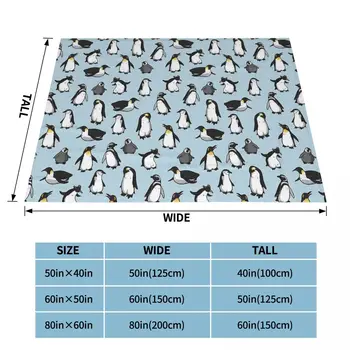 Pinguin Drăguț Model Arunca Pătură Subțire De Vată Pătură Pilota Lenjerie De Pat Pat În Carouri De Iarna Matlasat Cuverturi Pături Pentru Copii