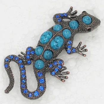 Stras Albastru brosa Gecko Pin broșe C616 B3