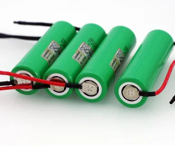 6 unids/lot LiitoKala noi 18650 2500mAh baterie reîncărcabilă 3.6 V INR18650-25R 20A descărcare de gestiune + gel de siliciu DIY Cablu
