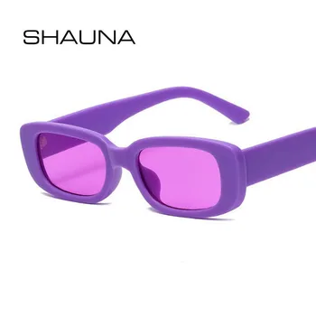 SHAUNA Epocă Mic Dreptunghi ochelari de Soare Macaron Mat Ochelari de Soare Barbati Nuante UV400