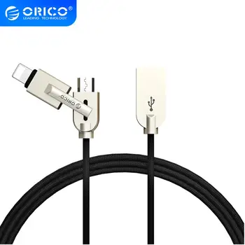 ORICO 2-in-1 USB și Cablul Micro USB Cablu de Încărcare și Sincronizare Cablu pentru iPhone, iPad, Dispozitive Android cu Aliaj de Zinc