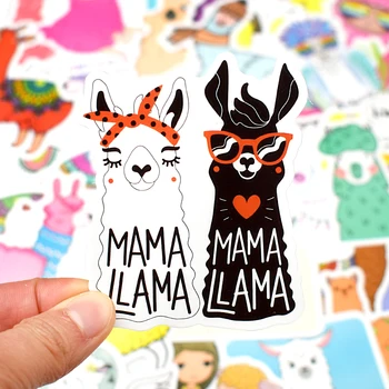 50 BUC Drăguț Alpaca Autocolant pentru Copii Desene animate Kawaii Llama Autocolante Animale pentru Laptop Casca de Biciclete de Depozitare Papetărie, Jucării pentru Copii