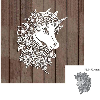 Unicorn Tăiere de Metal Moare Taie Mucegai Cal de Flori Decor DIY Hârtie Album Cuțit Ambarcațiune Mucegai Lama Pumn Șabloane Moare 2022