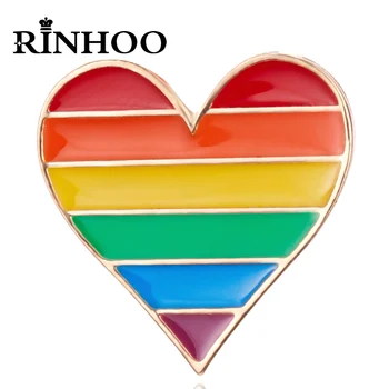 Rinhoo Moda Curcubeu Inima Email Pin Broșe de Desene animate Creative Mini Rainbow LGBT Pride Design de Bijuterii de Homosexuali și Lesbiene Mândrie Insigna