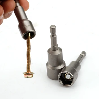 1 buc 65mm 6-19MM Magnetic Hex Sleeve/Socket Duze Nut Driver Hexagonale Set Surubelnita Adaptor 1/4