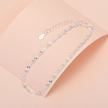 ORZTOON coreene Culoare Argintie Apa Model Feminin, Bratari Simple, Personalizate Slim Ciucure Lanț Brățară la Modă pentru Femei Bijuterii 0