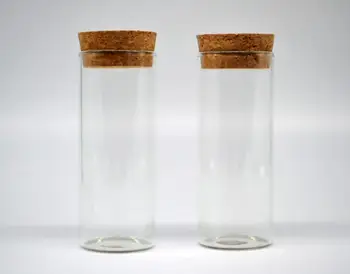 10buc/lot tub de sticlă 30x75mm 35ML sticlă transparentă cu plută de lemn moda flacon pandantiv globuri de sticlă borcane diy găsirea