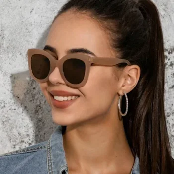 2022 Moda Supradimensionat ochelari de Soare Femei Vintage de Designer de Brand la Modă Jeleu Negru Culoare Maro Doamnelor Ochelari de Soare UV400 Ochelari