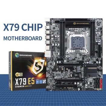 SHUANGWEI placi de baza X79 Kit Chip LGA 2011 SATA3.0 ATX USB3.0 PCI-E NVME M. 2 SSD Suport REG ECC Memorie și Procesor Xeon E5