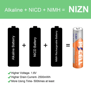 8Pcs PKCELL AAA 900mWh 1.6 v NI-ZN Baterii Reîncărcabile aaa baterie Dotat cu Ni-Zn Încărcător de baterie pentru aa/aaa nizn baterie 0