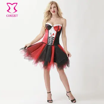 Roșu Negru Asimetric Zburli Straturi De Plasă De Tul Fusta Costume De Burlesc Jupon Sexy Adult Fusta Tutu Femei Corset, Fuste