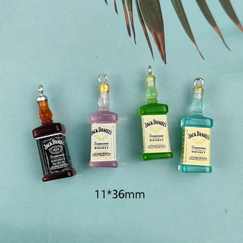 ApeUr 10buc/pack 3D Sticla de Bere Băutură de Alcool Rasina de Bere Farmece Cercel Breloc de Luare de Bijuterii