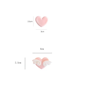 5pcs/lot nou de sosire inima roz și inima cu aripi de plastic clip mini decor ambarcațiuni clipuri
